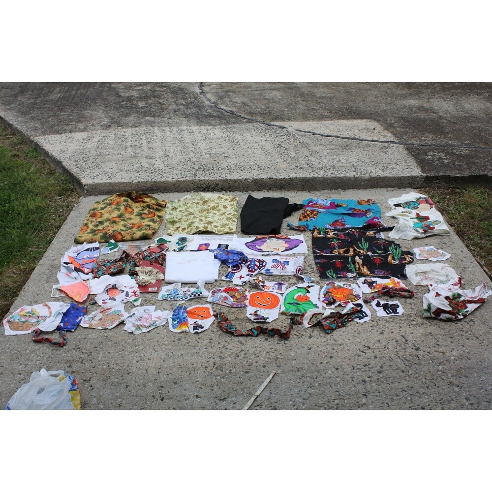Vintage Fall Halloween Autumn HUGE LOT Bundle Quilt Sew Crafts Fabric Cotton - Picture 2 of 16